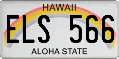HI license plate ELS566
