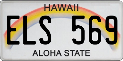 HI license plate ELS569
