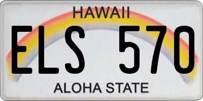 HI license plate ELS570