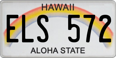 HI license plate ELS572