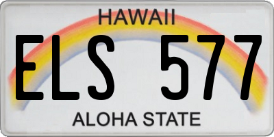 HI license plate ELS577