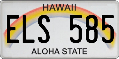 HI license plate ELS585