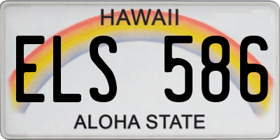 HI license plate ELS586