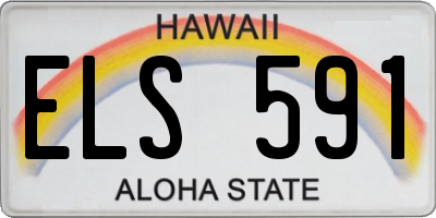HI license plate ELS591