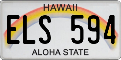 HI license plate ELS594