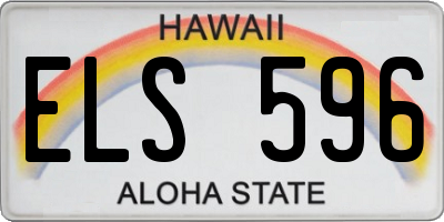 HI license plate ELS596