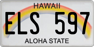 HI license plate ELS597