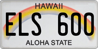 HI license plate ELS600