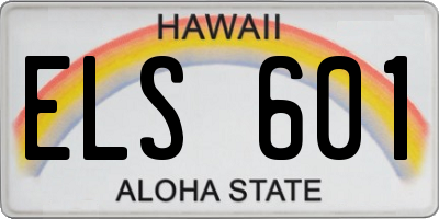 HI license plate ELS601