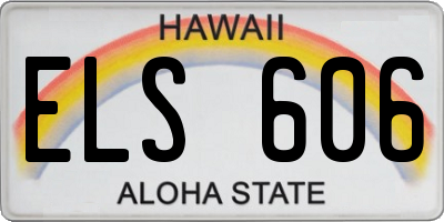 HI license plate ELS606