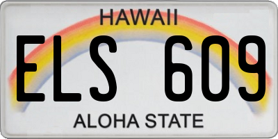 HI license plate ELS609