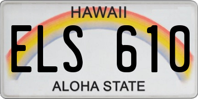 HI license plate ELS610