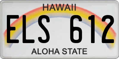 HI license plate ELS612