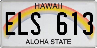 HI license plate ELS613