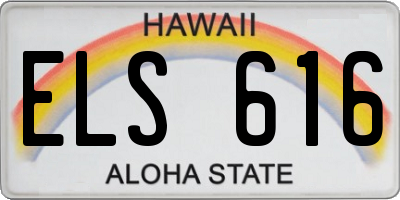 HI license plate ELS616