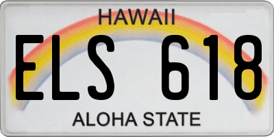 HI license plate ELS618
