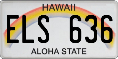 HI license plate ELS636