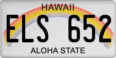 HI license plate ELS652