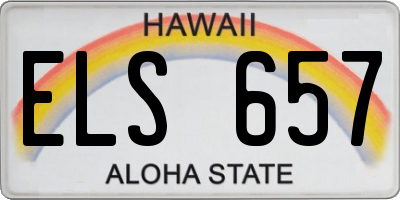 HI license plate ELS657