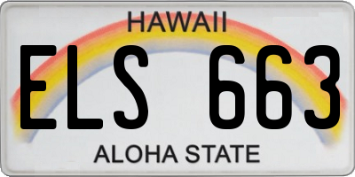 HI license plate ELS663