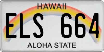 HI license plate ELS664