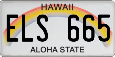HI license plate ELS665