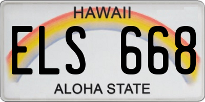HI license plate ELS668