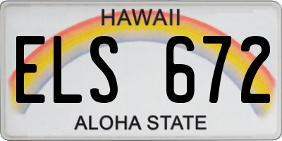 HI license plate ELS672