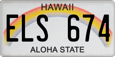 HI license plate ELS674
