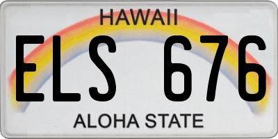 HI license plate ELS676
