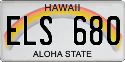 HI license plate ELS680
