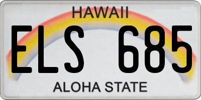 HI license plate ELS685