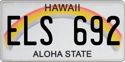 HI license plate ELS692