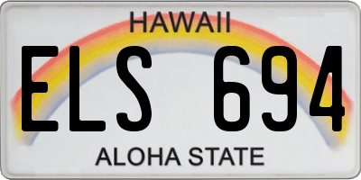 HI license plate ELS694