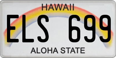 HI license plate ELS699