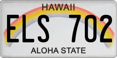 HI license plate ELS702