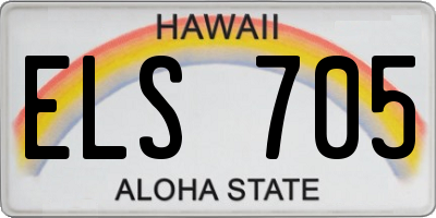 HI license plate ELS705