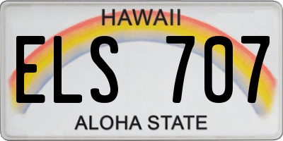 HI license plate ELS707