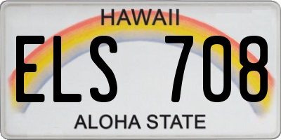 HI license plate ELS708