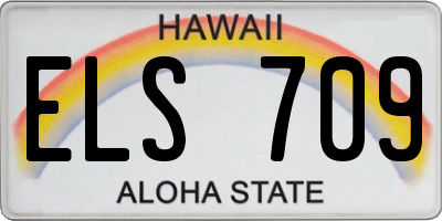 HI license plate ELS709