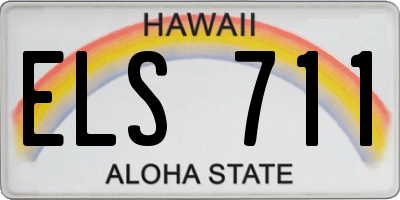 HI license plate ELS711