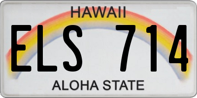 HI license plate ELS714