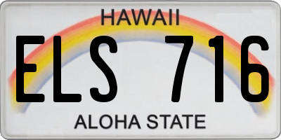 HI license plate ELS716