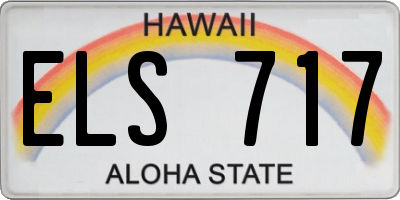 HI license plate ELS717