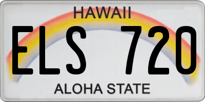 HI license plate ELS720