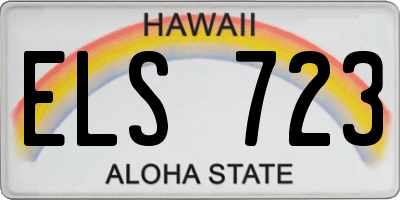 HI license plate ELS723