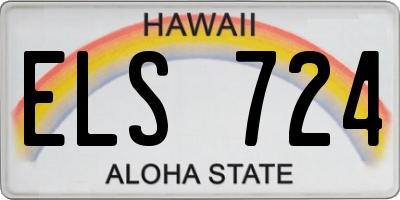 HI license plate ELS724
