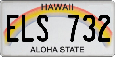 HI license plate ELS732