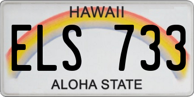 HI license plate ELS733