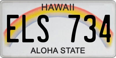 HI license plate ELS734
